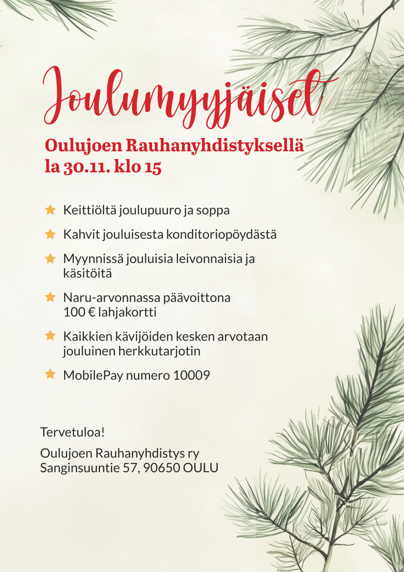 Myyjäismainos 30.11. klo 15